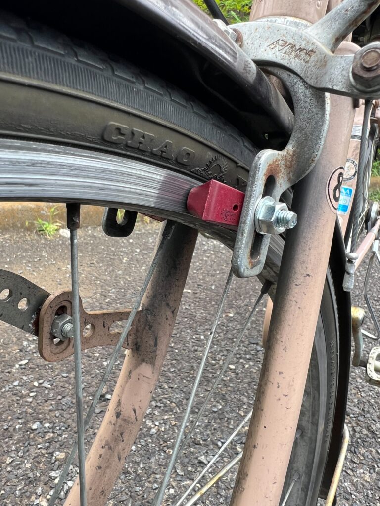 国立市で交換した自転車の新品ブレーキシュー